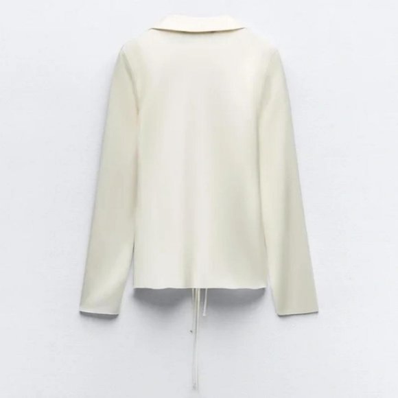 ZARA SATIN EFFECT SHIRT WITH TIES - Picture 3 of 4